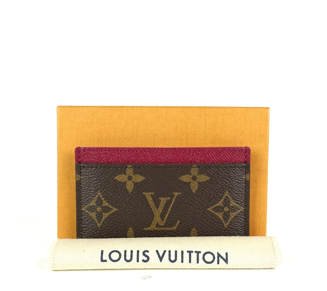 monogram canvas fuchsia card holder