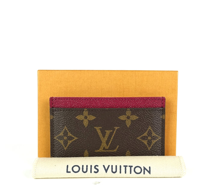 monogram canvas fuchsia card holder