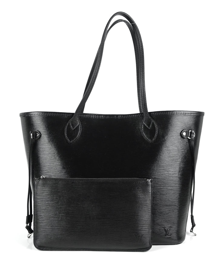 neverfull mm black epi leather bag