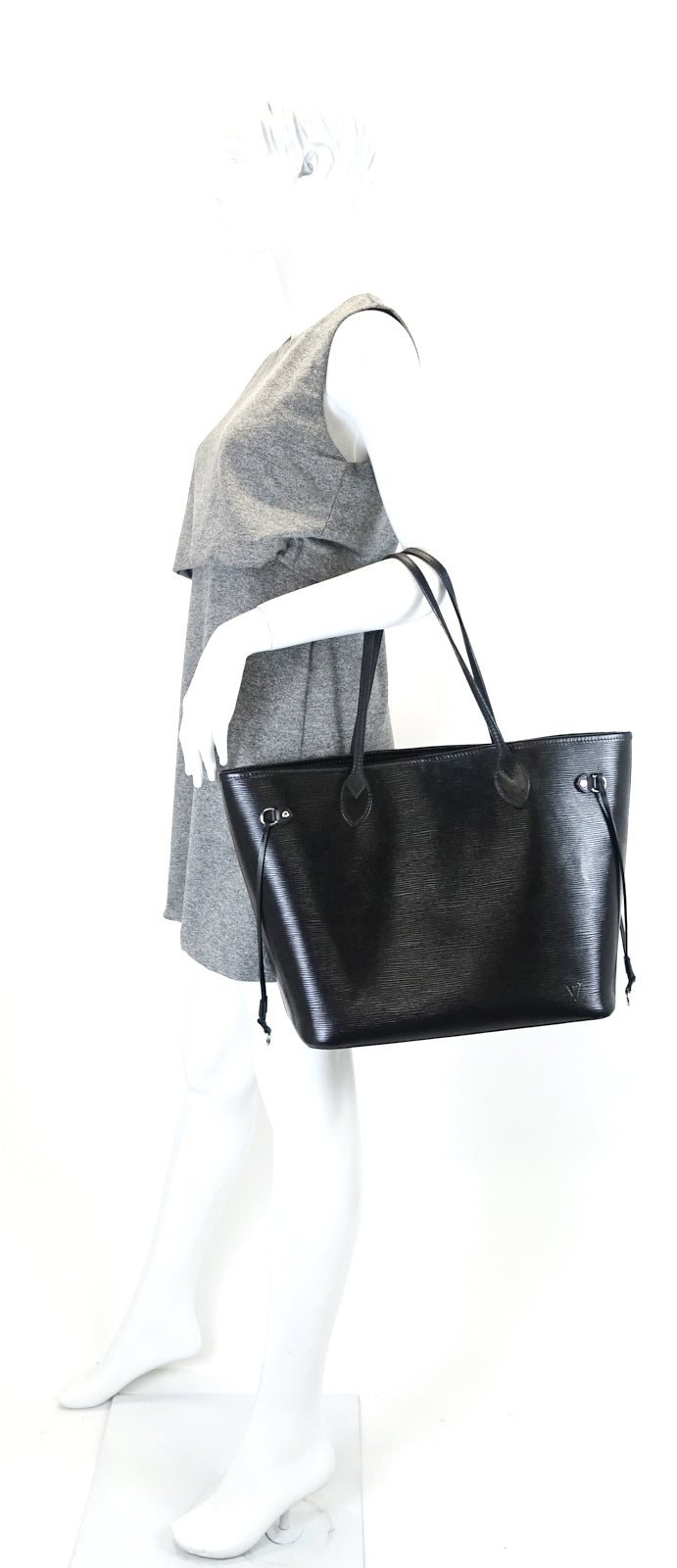 neverfull mm black epi leather bag