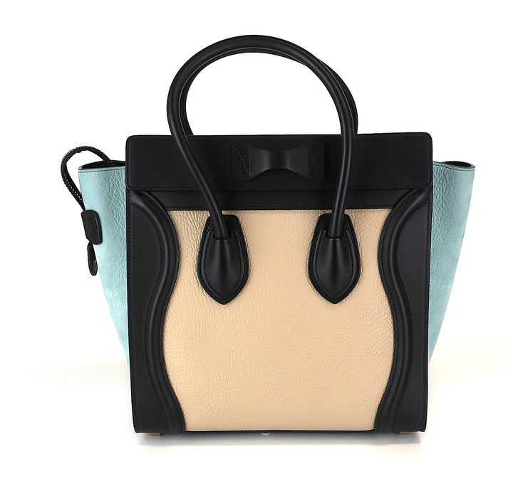 micro luggage calf leather antarctic tricolour bag