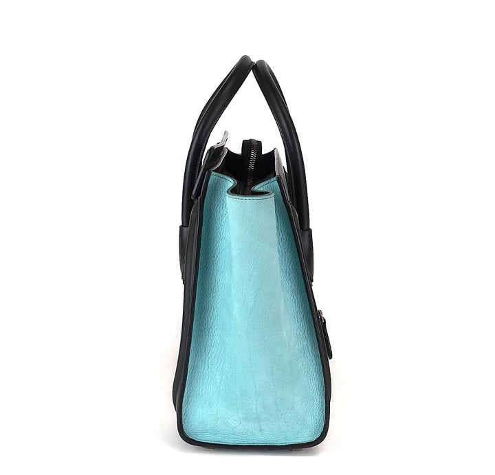 micro luggage calf leather antarctic tricolour bag