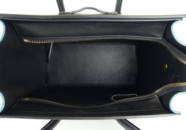 micro luggage calf leather antarctic tricolour bag