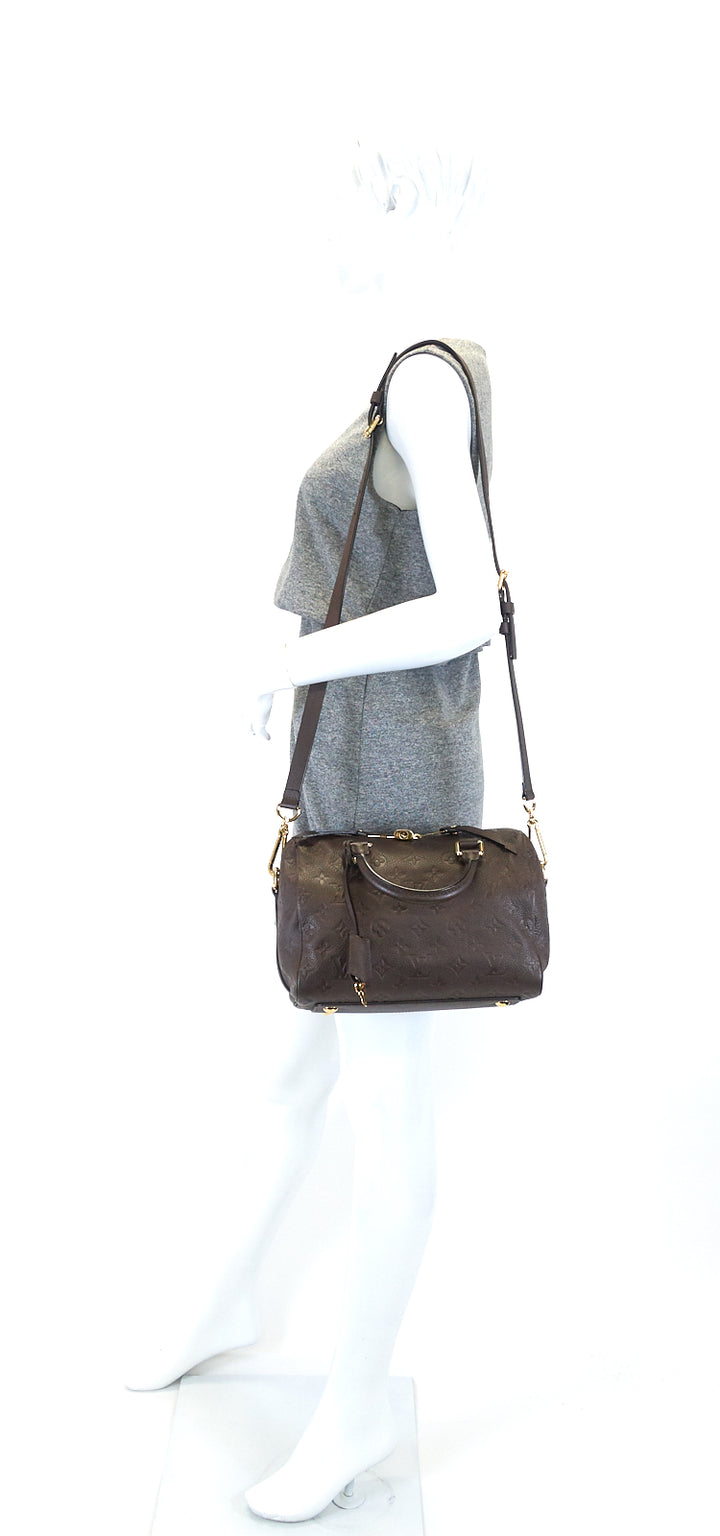 speedy 25 bandouliere empreinte monogram leather bag