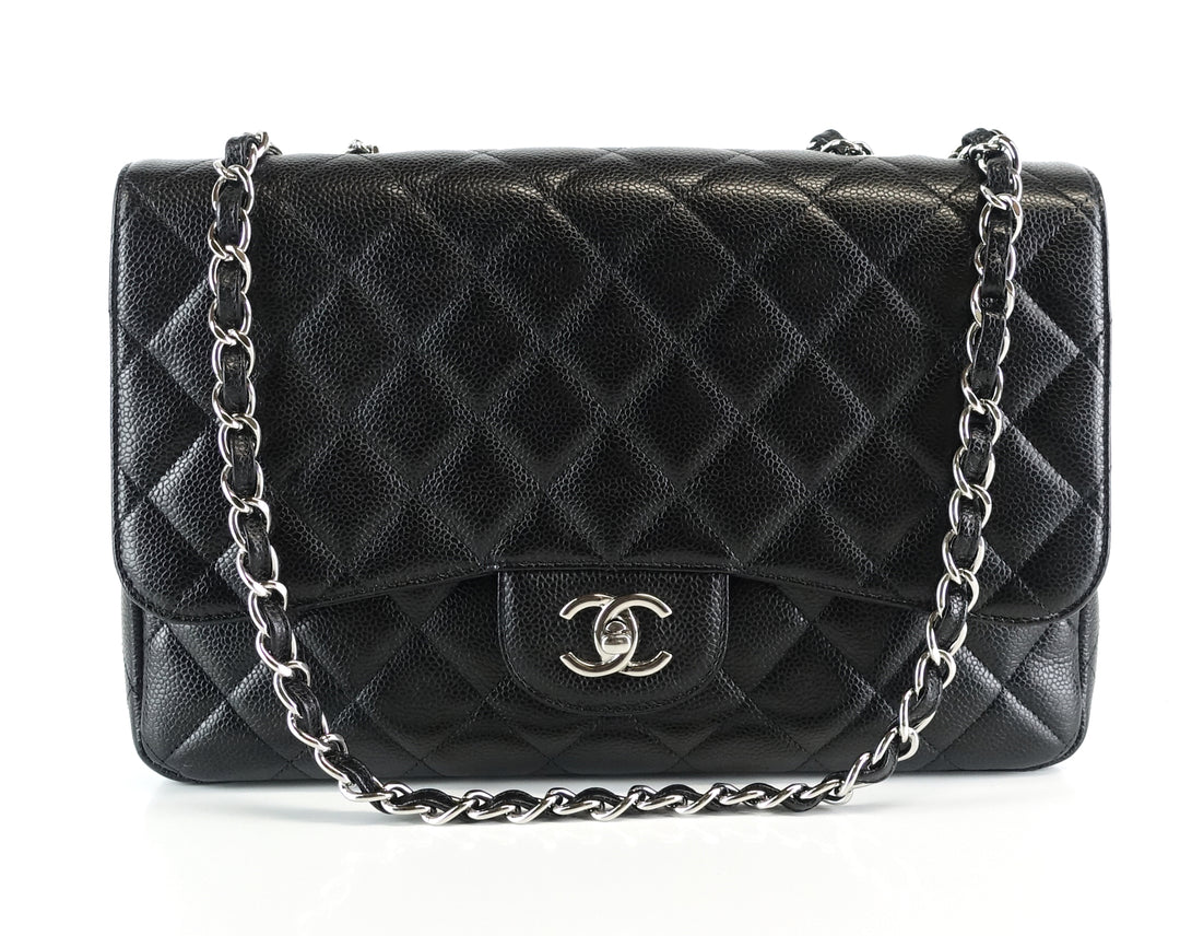 caviar leather jumbo flap bag