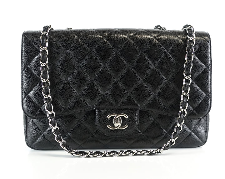 caviar leather jumbo flap bag
