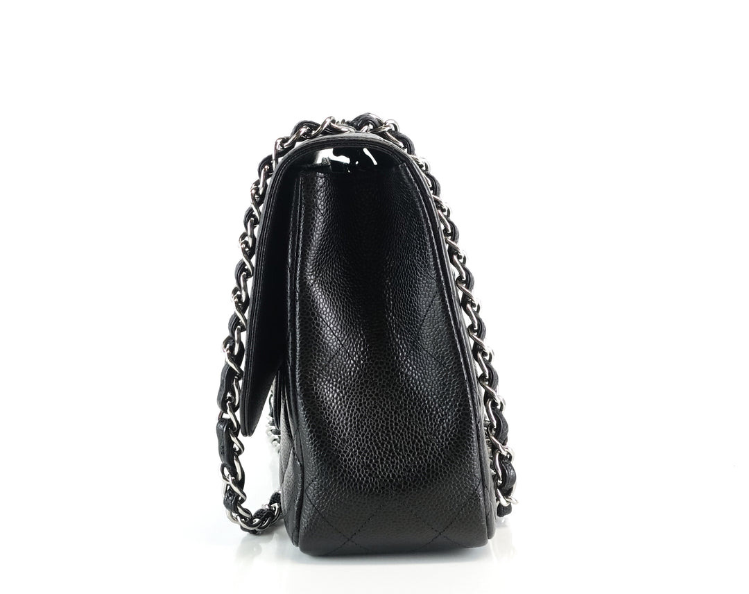 caviar leather jumbo flap bag