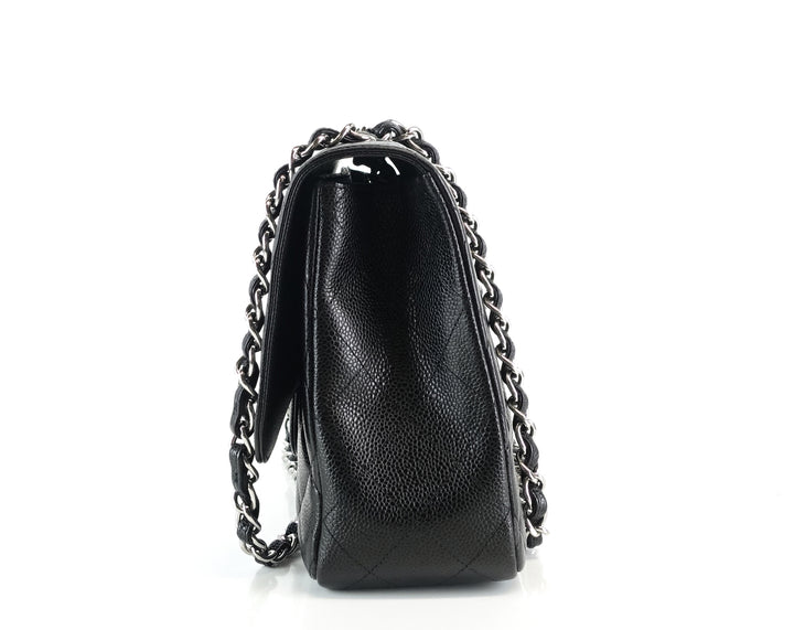 caviar leather jumbo flap bag