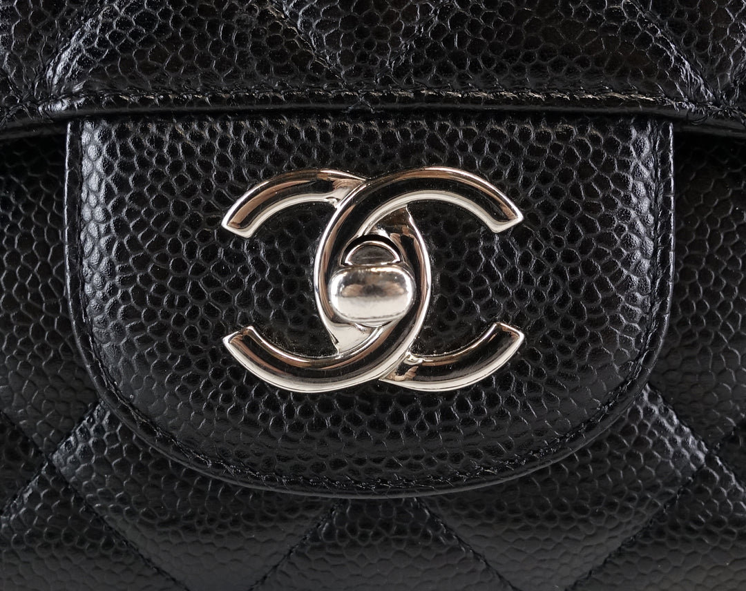 caviar leather jumbo flap bag