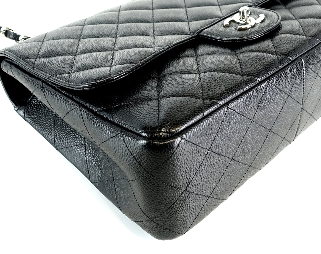 caviar leather jumbo flap bag