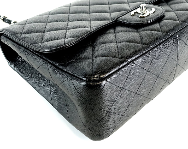 caviar leather jumbo flap bag