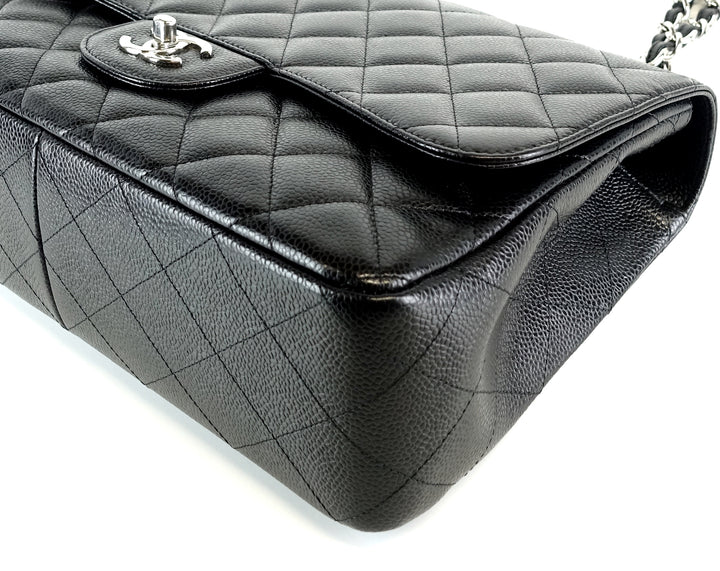 caviar leather jumbo flap bag
