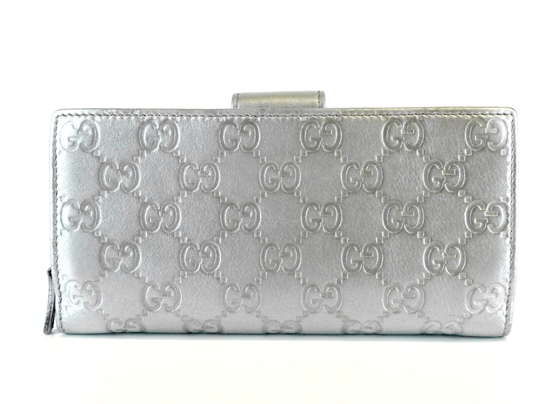 guccissima leather continental d-ring wallet