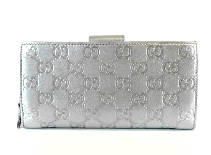guccissima leather continental d-ring wallet