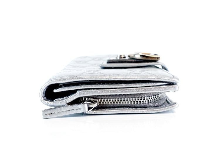 guccissima leather continental d-ring wallet