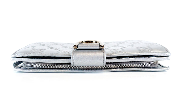 guccissima leather continental d-ring wallet