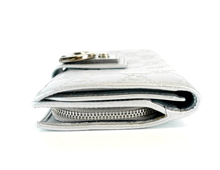 guccissima leather continental d-ring wallet