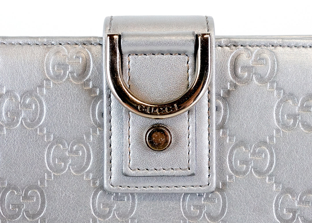guccissima leather continental d-ring wallet