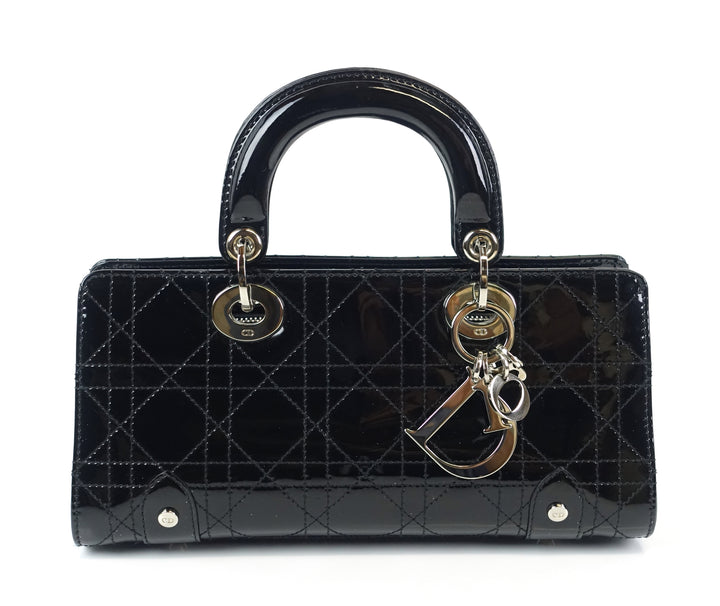 east west cannage patent leather bag