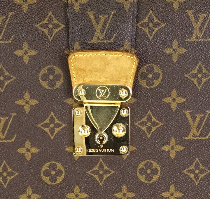 serviette fermoir monogram canvas briefcase bag