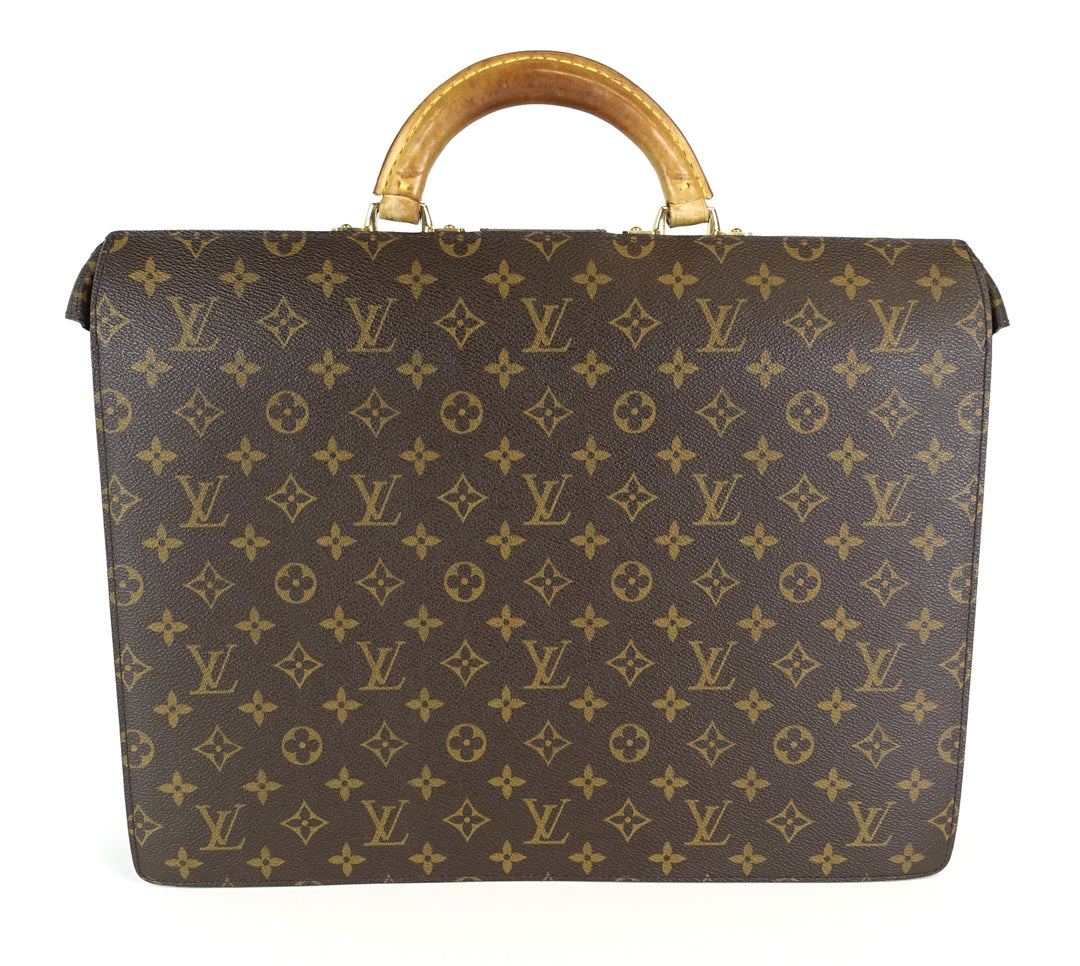 serviette fermoir monogram canvas briefcase bag