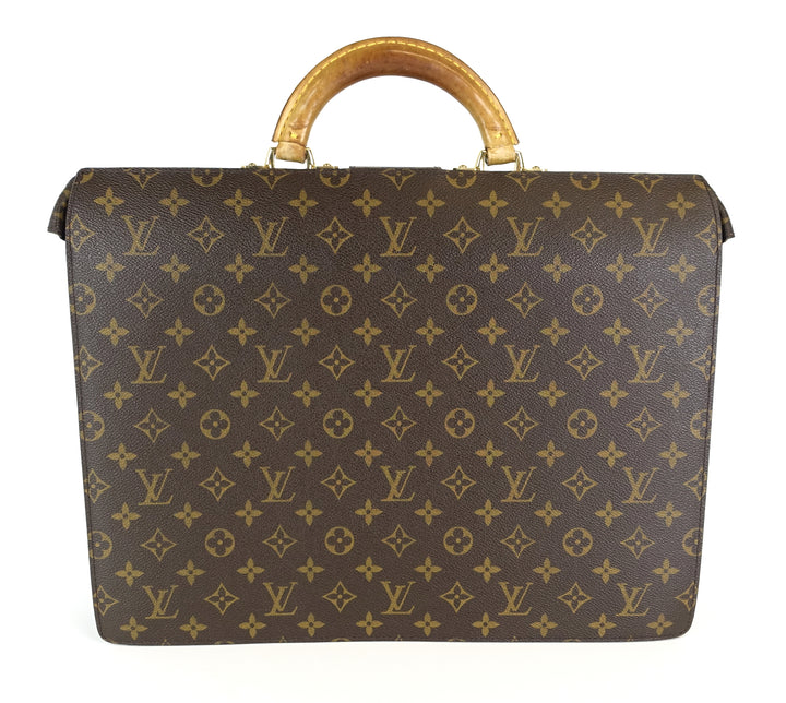 serviette fermoir monogram canvas briefcase bag