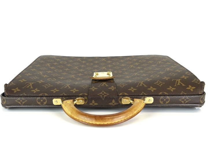serviette fermoir monogram canvas briefcase bag
