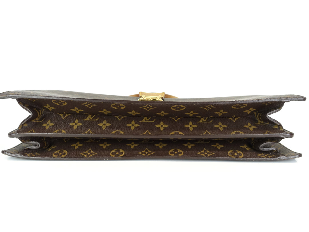 serviette fermoir monogram canvas briefcase bag