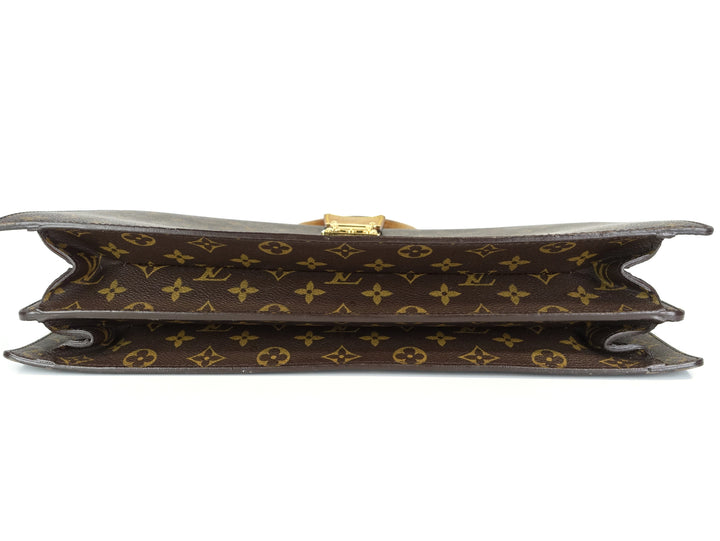 serviette fermoir monogram canvas briefcase bag