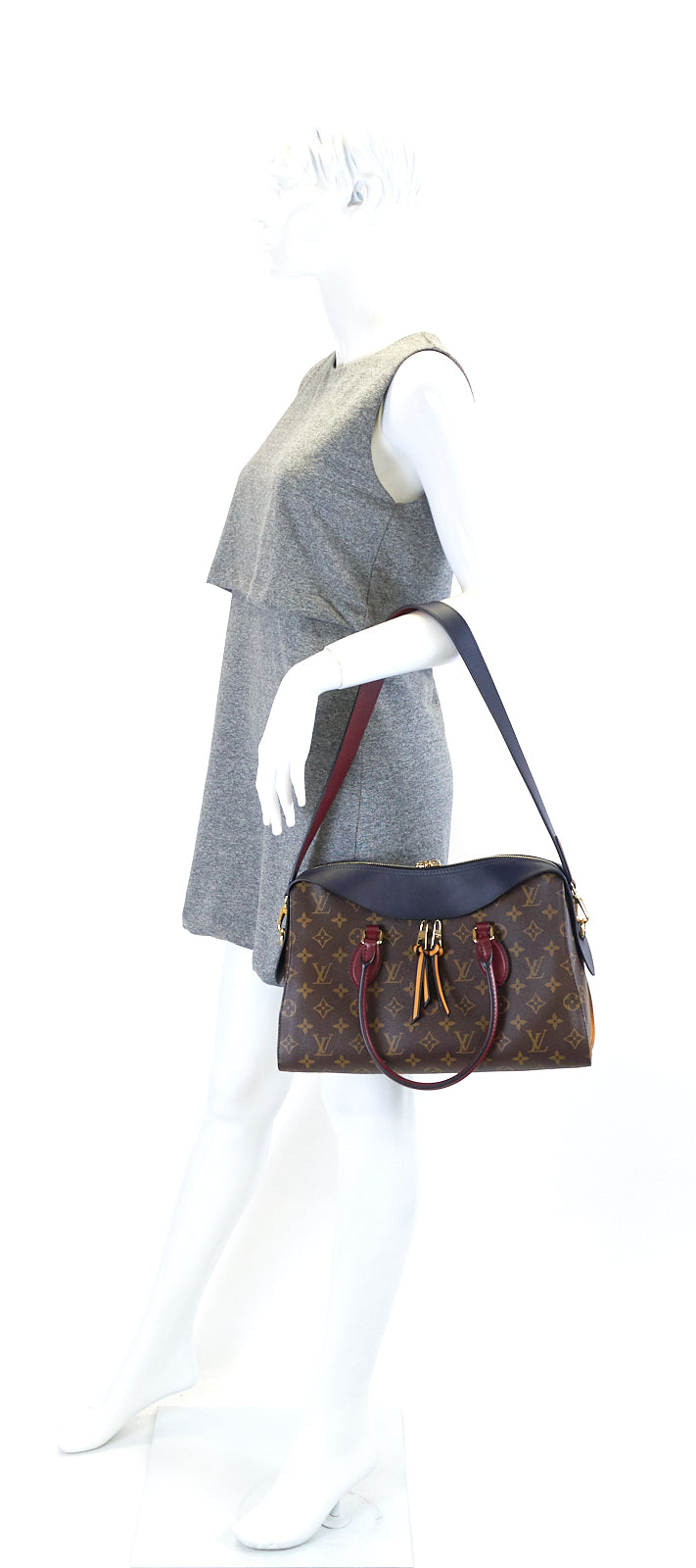 tuileries monogram canvas three-tone leather bag