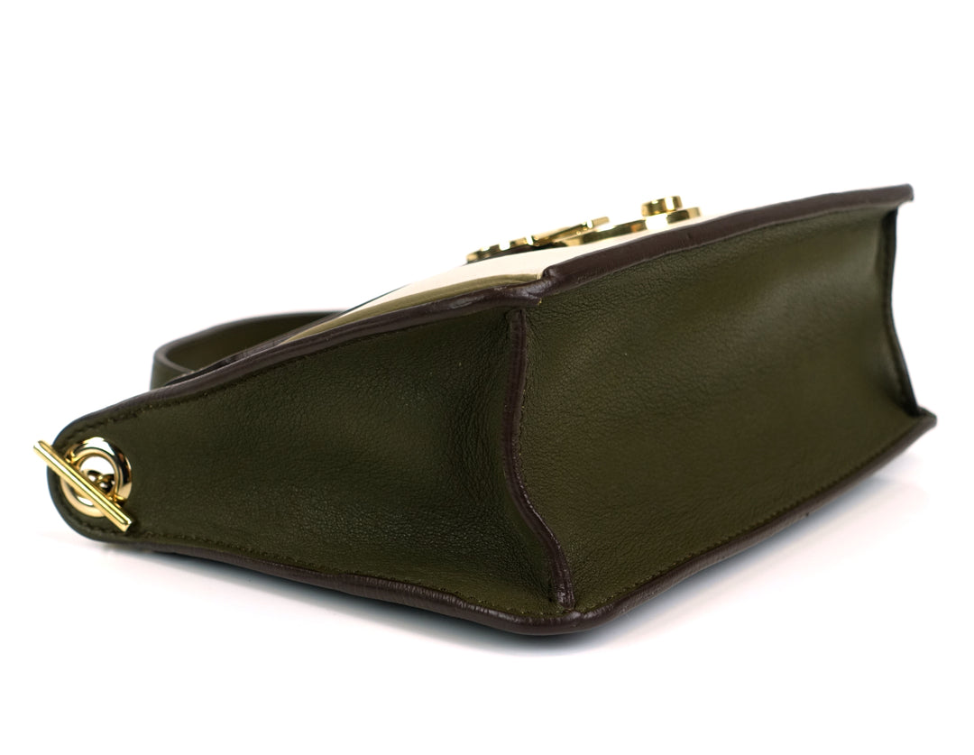 clutch on chain calfskin bag