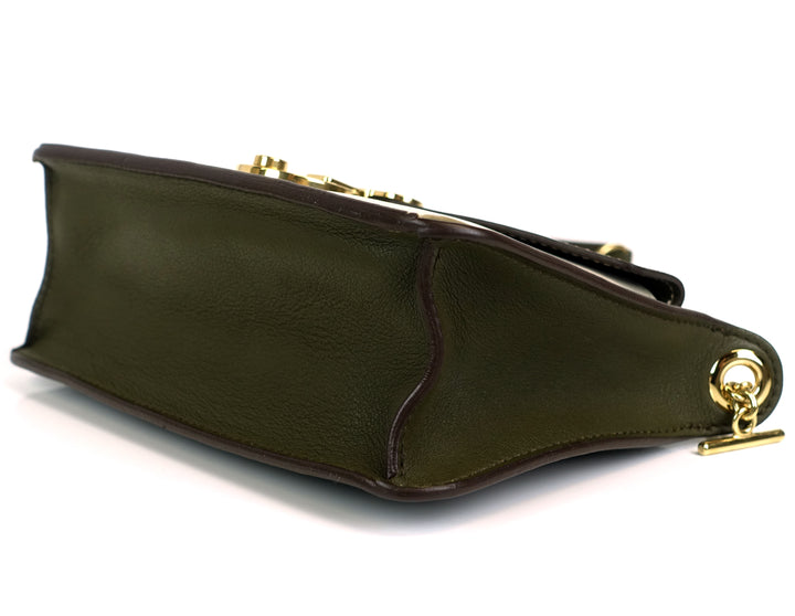 clutch on chain calfskin bag