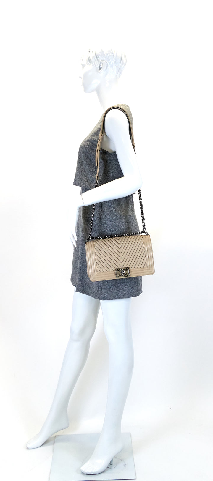 boy flap old medium chevron calf leather bag