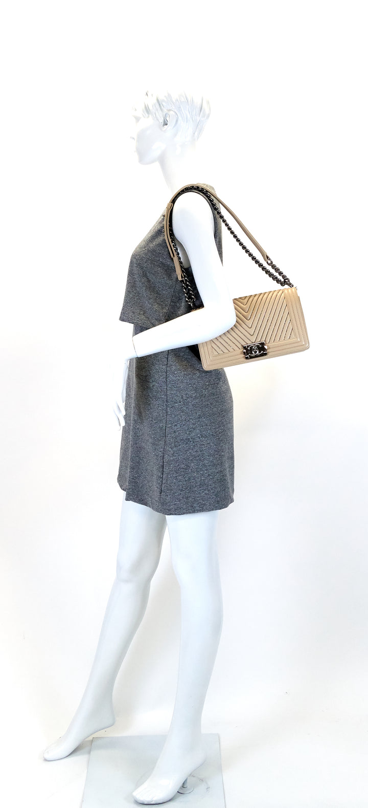 boy flap old medium chevron calf leather bag