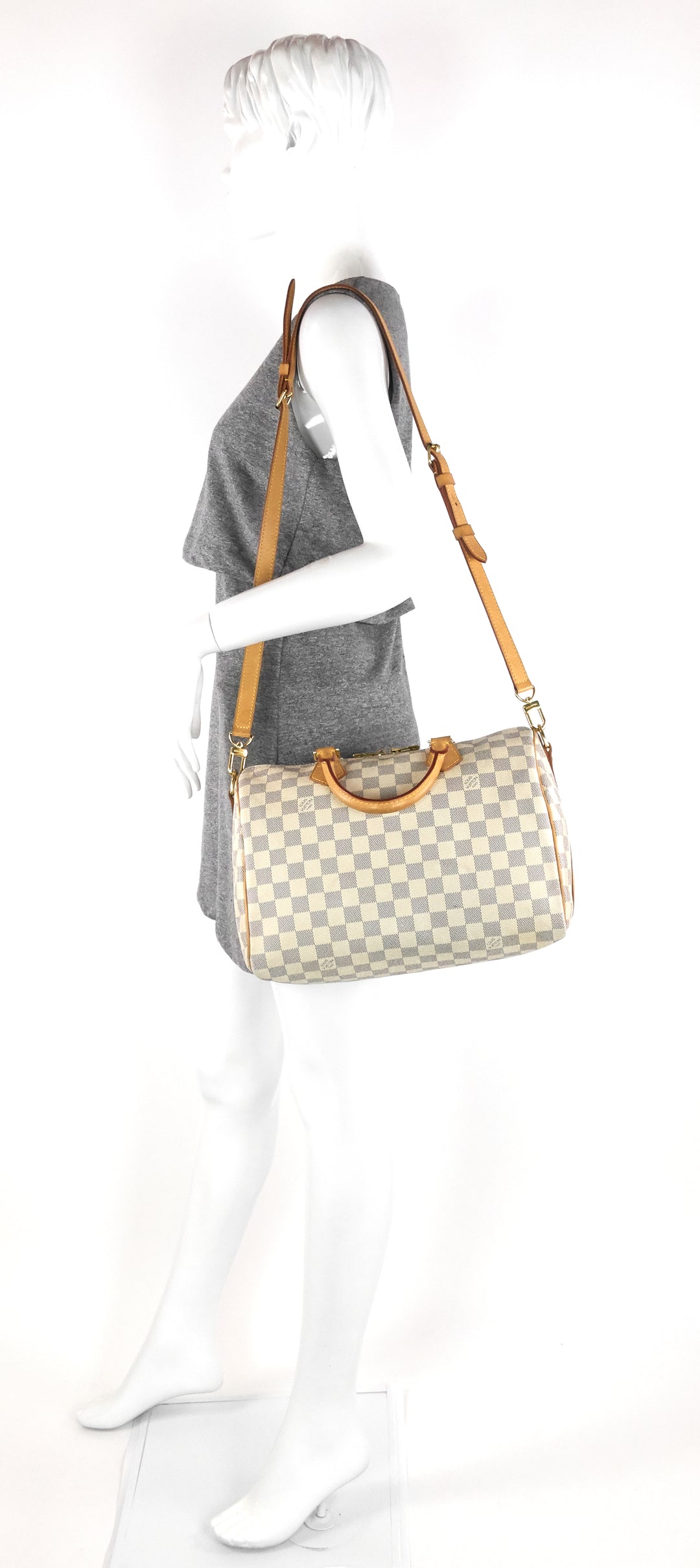speedy 30 bandouliere damier azur canvas bag