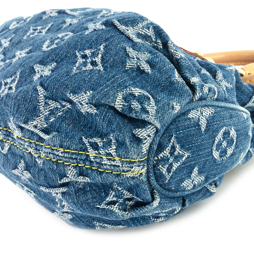 pleaty monogram denim bag