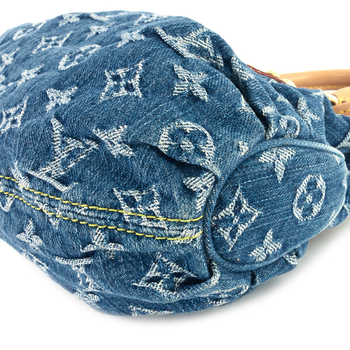 pleaty monogram denim bag