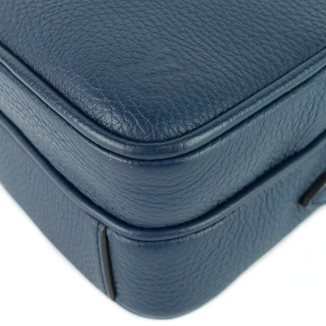 amazone blue taurillon leather crossbody bag