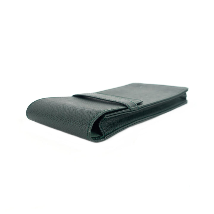 green taiga leather pen holder