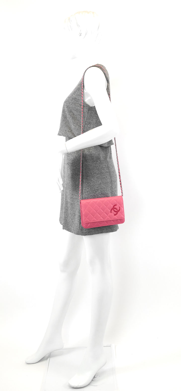 cambon ligne leather wallet on chain