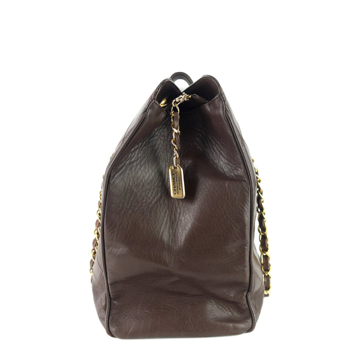 vintage supermodel weekender large calfskin leather bag