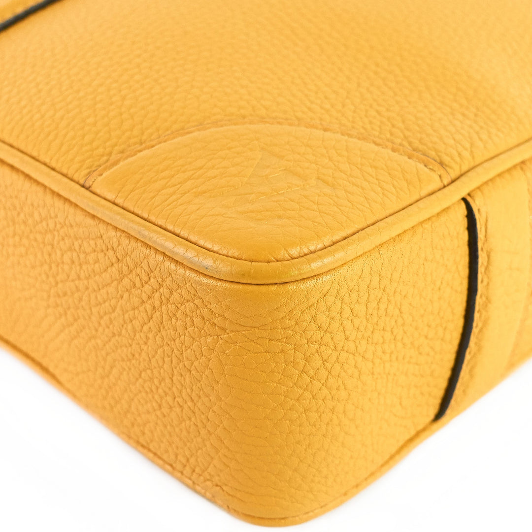 porte-documents voyage pm yellow taurillon leather briefcase bag