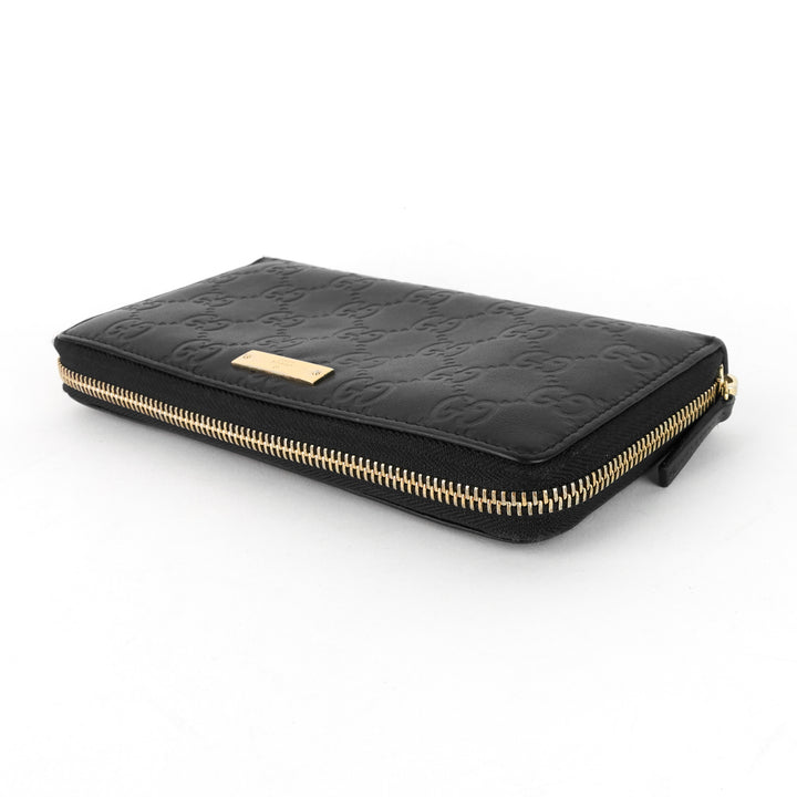 zip around continental guccissima leather wallet