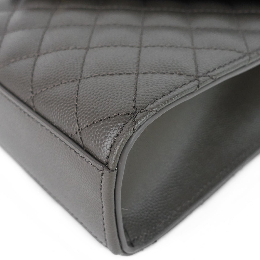 envelope grain de poudre matelassé medium calfskin leather bag