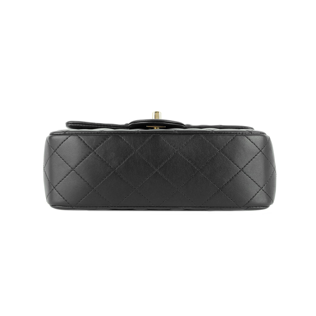 classic mini lambskin leather single flap bag