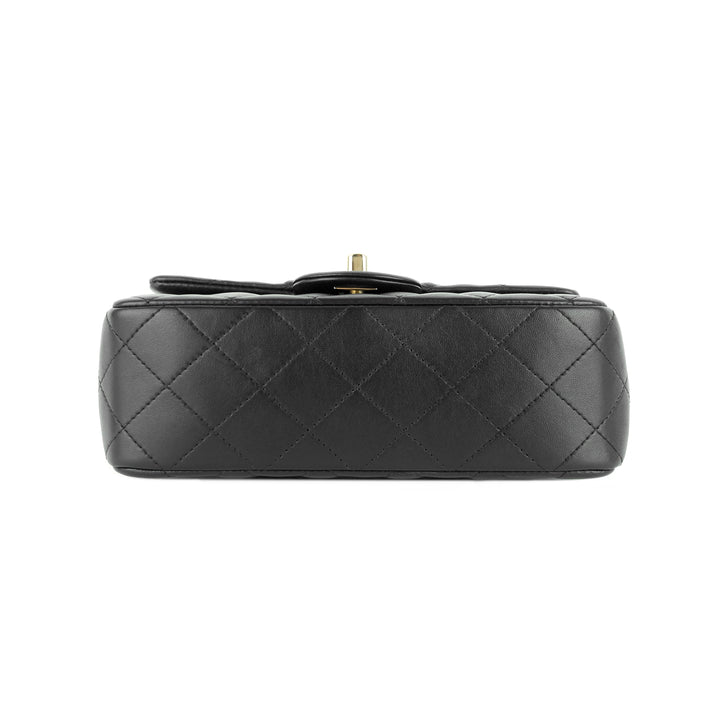 classic mini lambskin leather single flap bag