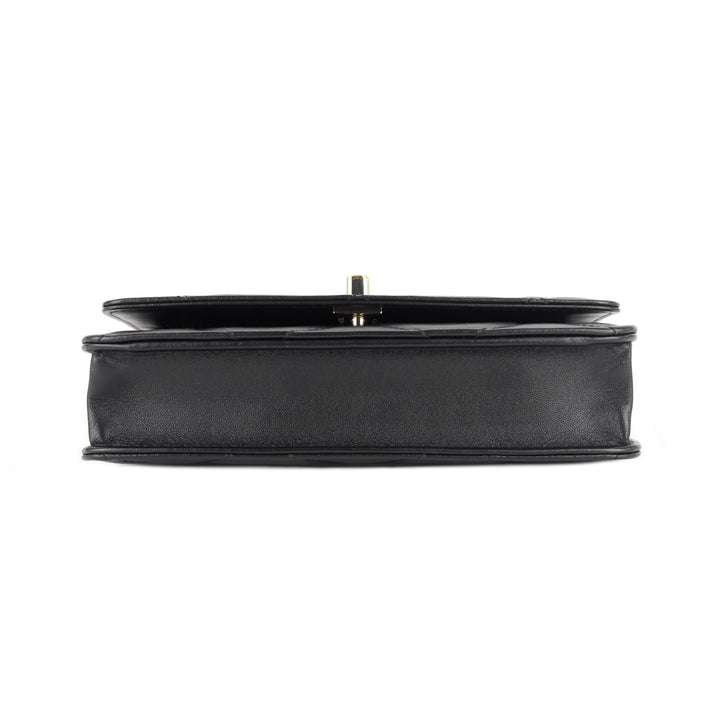trendy large lambskin leather wallet on chain bag