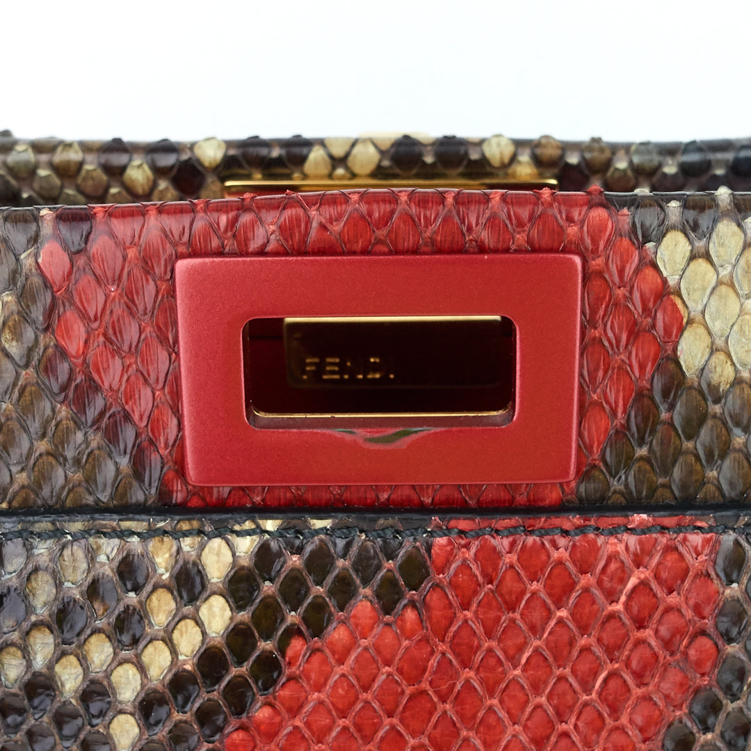 peekaboo mini snakeskin handbag with strap