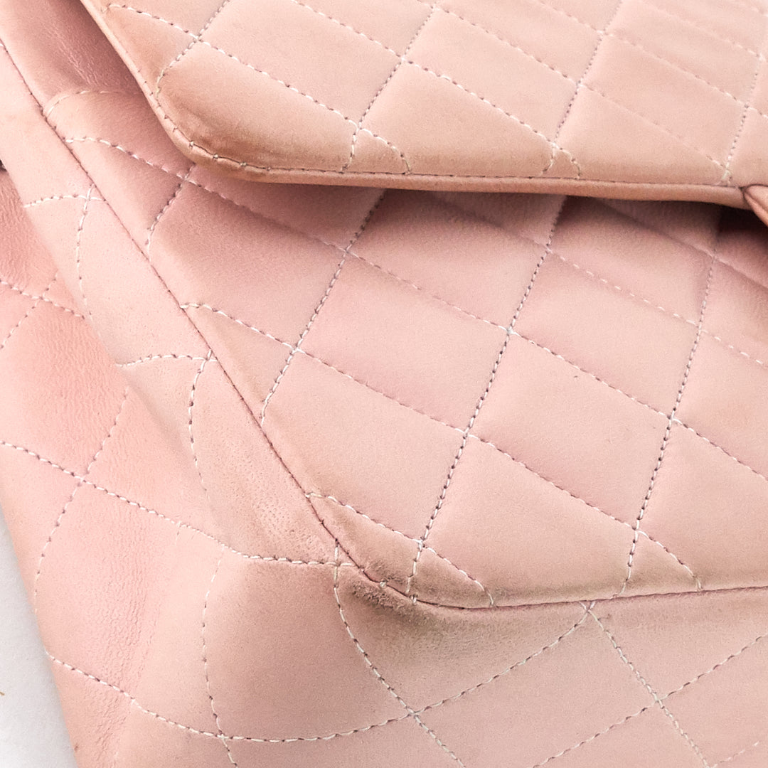 classic double flap medium lambskin leather bag