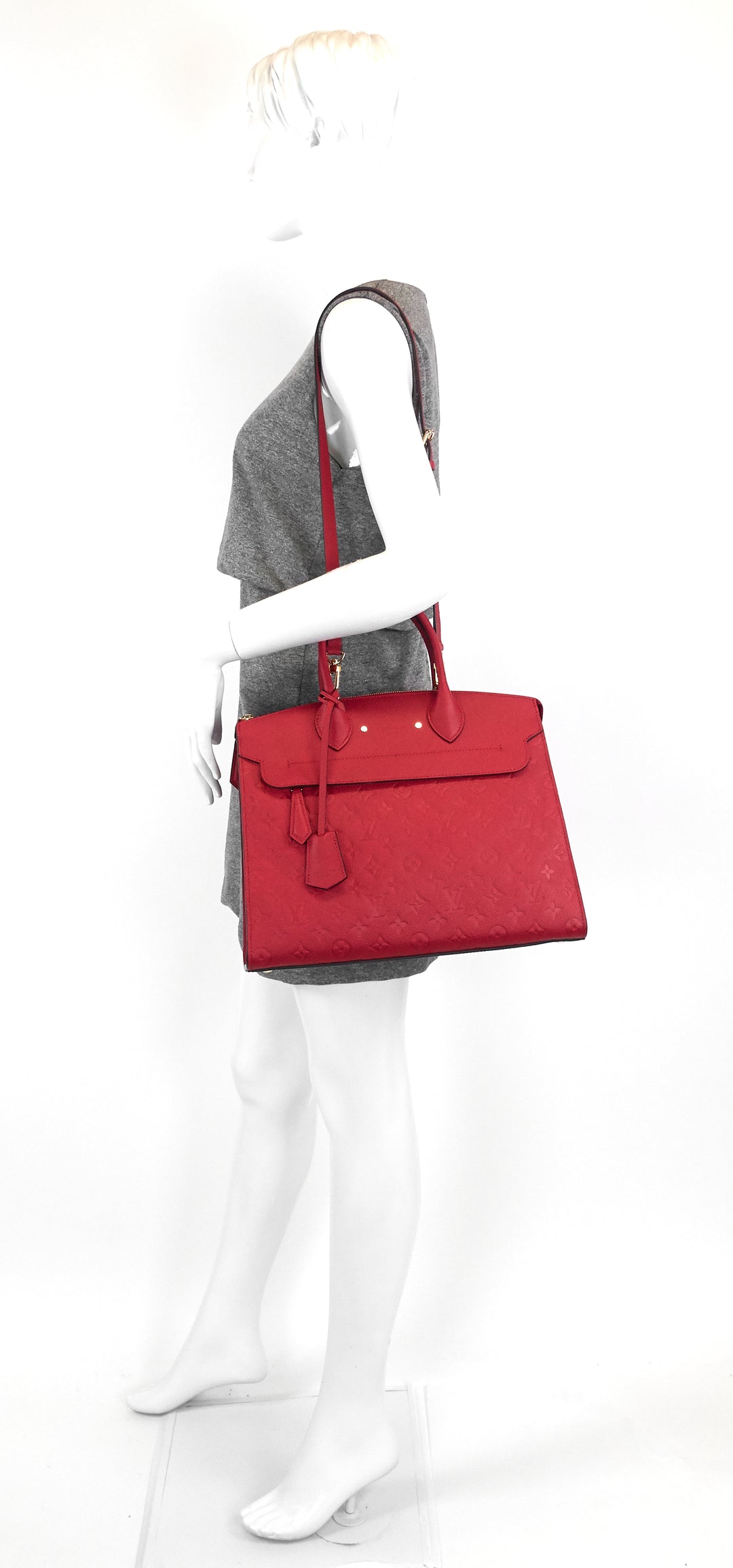 pont-neuf gm red monogram empreinte leather bag